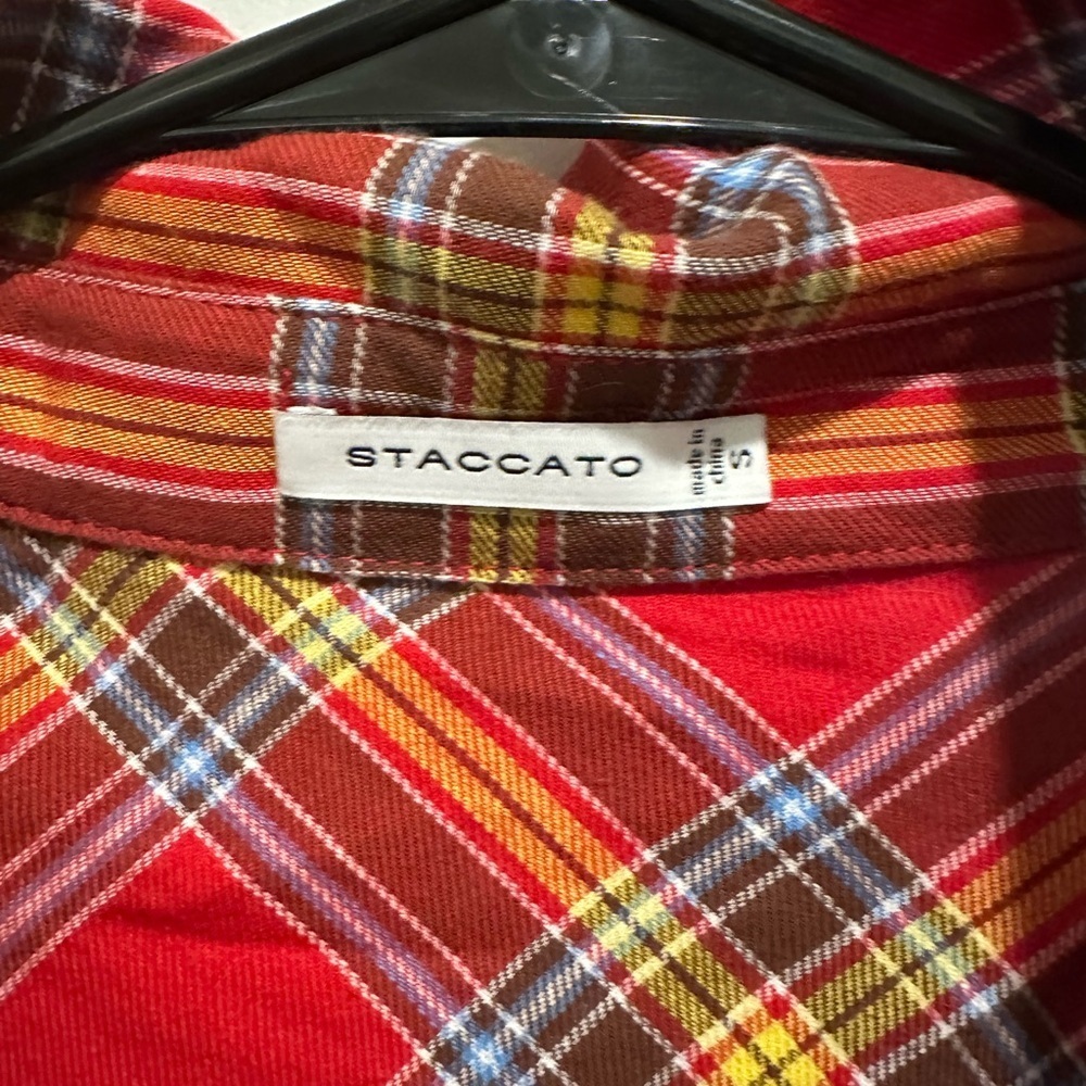 Staccato Yellow and Red Button Down Shirt - Picture 3 of 3